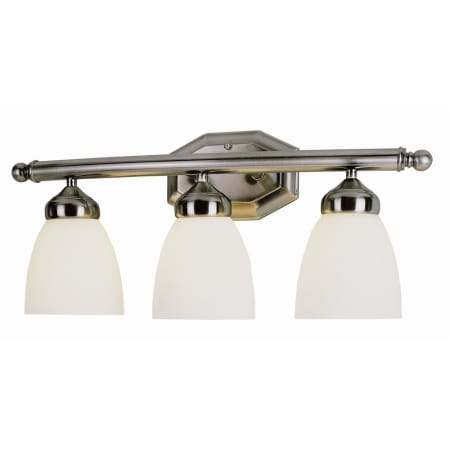 Trans Globe Lighting Three Light Down Lighting Bathroom Fixture Brushed Nickel