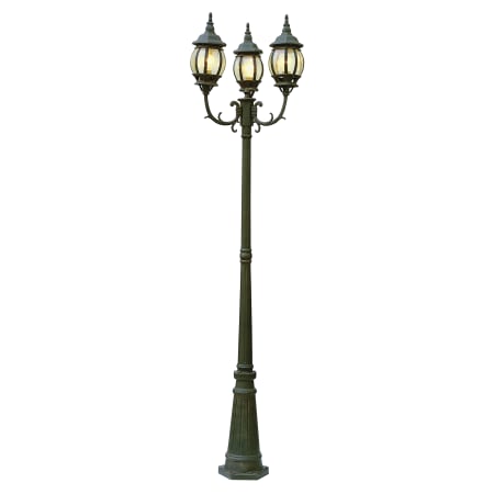 Trans Globe Lighting Three Light Up Lighting Outdoor Post Light from the Outdoor Collection Rust