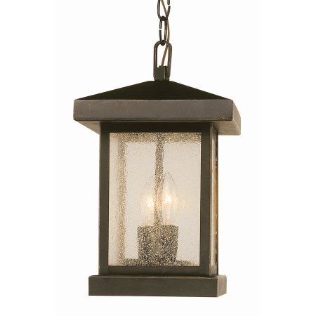 Trans Globe Lighting Asian Two Light Up Lighting Outdoor Square Pendant from the Outdoor Collection Weather Bronze