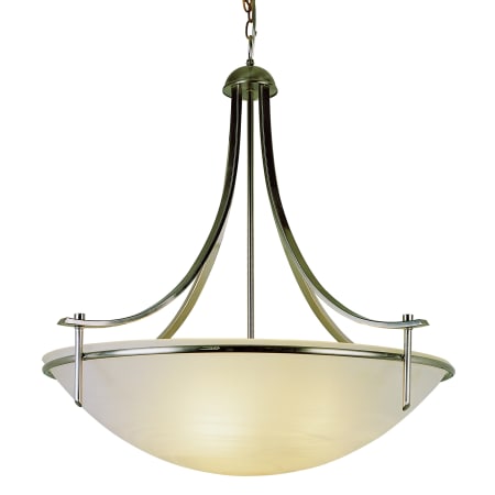 Trans Globe Lighting Four Light Down Lighting Bowl Pendant from the Contemporary Collection Brushed Nickel