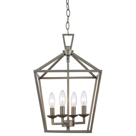 Trans Globe Lighting Lacey 4 Light 12" Wide Pendant Antique Silver Leaf