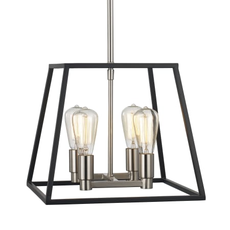 Trans Globe Lighting Adams 4 Light 15" Wide Pendant Black / Brushed Nickel