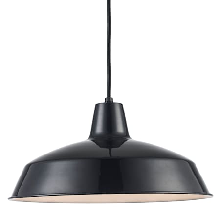 Trans Globe Lighting Sherman Single Light 7" Tall Industrial Dome Shaped Indoor Pendant Black