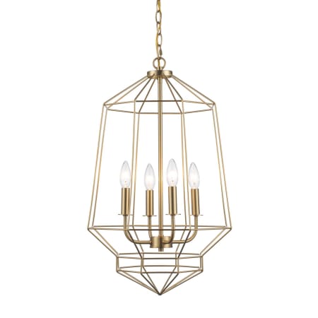 Trans Globe Lighting Journey 4 Light 16" Wide Taper Candle Lantern Chandelier Antique Gold