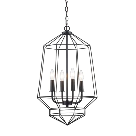 Trans Globe Lighting Journey 4 Light 16" Wide Taper Candle Lantern Chandelier Black