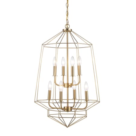 Trans Globe Lighting Journey 8 Light 20" Wide Taper Candle Lantern Chandelier Antique Gold