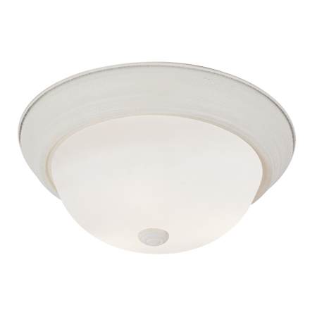 Trans Globe Lighting 2 Light 11" Flush Mount Round Ceiling Fixture with Frosted Shade Antique White