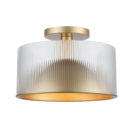 Trans Globe Lighting Quartz Serenade 2 Light 13" Wide Flush Mount Drum Ceiling Fixture Antique Gold