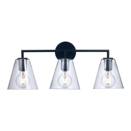 Trans Globe Lighting Terrance 3 Light 25" Wide Bathroom Vanity Light Black