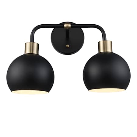Trans Globe Lighting Indigo 2 Light 15" Wide LED Vanity Light Black / Antique Gold
