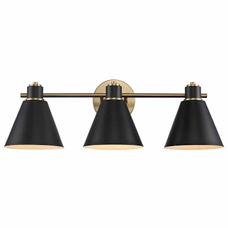 Trans Globe Lighting ForgeLume 3 Light 7" Wide LED Vanity Light Antique Gold / Black