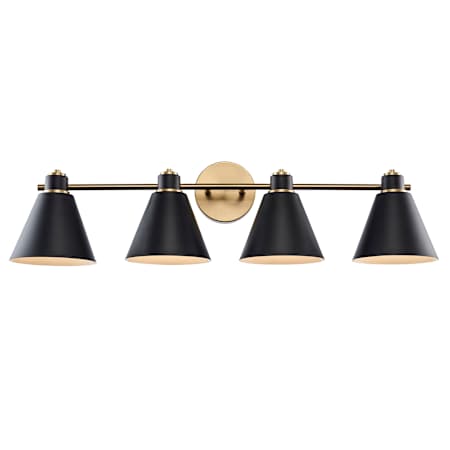 Trans Globe Lighting ForgeLume 4 Light 7" Wide LED Vanity Light Antique Gold / Black