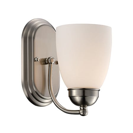 Trans Globe Lighting Clayton Single Light 6" Wide Bathroom Sconce with Marbleized Glass Shade Brushed Nickel