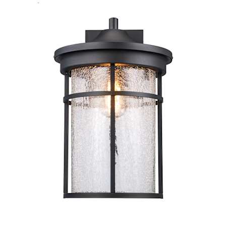 Trans Globe Lighting Avalon Single Light 17-3/4" Tall Outdoor Wall Sconce with Crackle Glass Shade Black