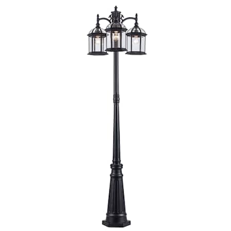 Trans Globe Lighting 3 Light Outdoor Post Lantern - 79" Height Post Included Black