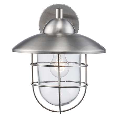 Trans Globe Lighting Industrial 1 Light Outdoor Wall Sconce - 9 Inches Wide Stainless Steel