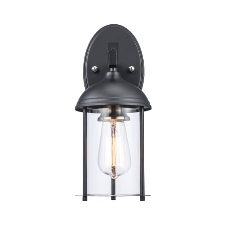 Trans Globe Lighting Blues Single Light 13-1/2" Tall Outdoor Wall Sconce Black / Brushed Nickel