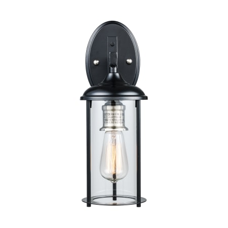 Trans Globe Lighting Blues Single Light 15-1/2" Tall Outdoor Wall Sconce Black / Brushed Nickel