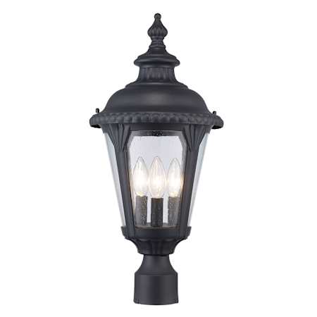 Trans Globe Lighting Three Light Outdoor Post Light Black