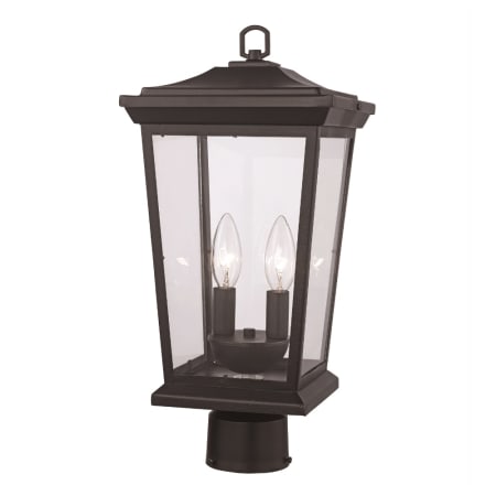Trans Globe Lighting Turlock 2 Light 12" Tall Outdoor Pier Mount Post Light Black