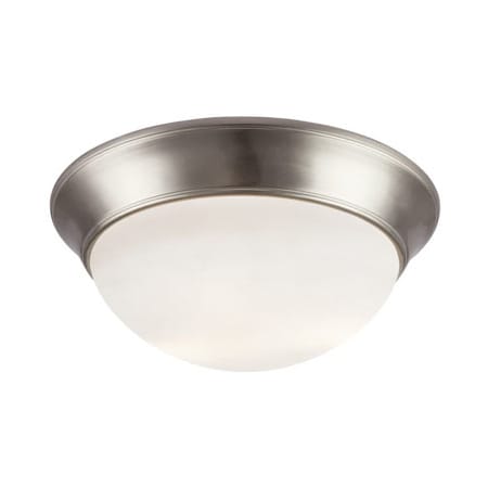 Trans Globe Lighting Bolton 3 Light 16" Wide Flush Mount Bowl Ceiling Fixture with Frosted Glass Shade Brushed Nickel