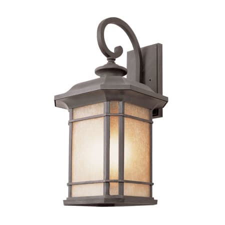 Trans Globe Lighting San Miguel 3 Light 20" Tall Outdoor Wall Sconce with Tea Stained Linen Glass Shade Rust