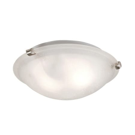 Trans Globe Lighting Constellation 2 Light 12" Wide Flush Mount Bowl Ceiling Fixture with Linen Glass Shade Brushed Nickel