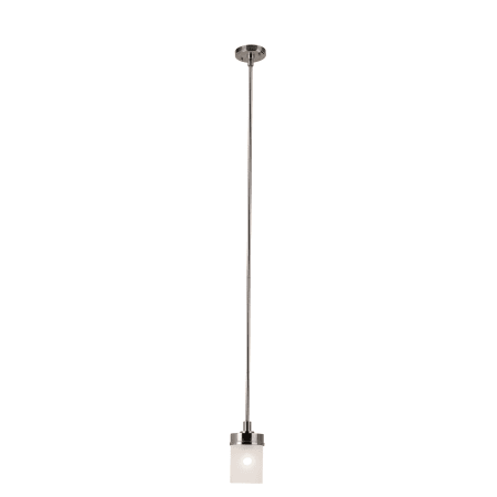 Trans Globe Lighting 1 Light Mini Pendant with Frosted Glass Shade Brushed Nickel
