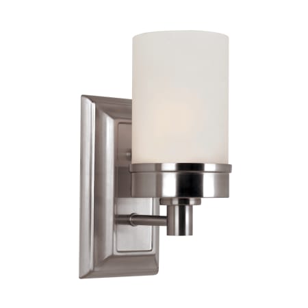 Trans Globe Lighting 1 Light Wall Sconce with White Frost Shade Brushed Nickel