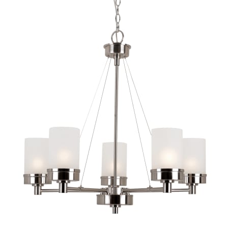 Trans Globe Lighting 5 Light 1 Tier Suspension Chandelier Brushed Nickel