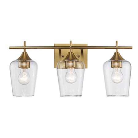 Trans Globe Lighting Kieran 3 Light 21" Wide LED Vanity Light Antique Gold