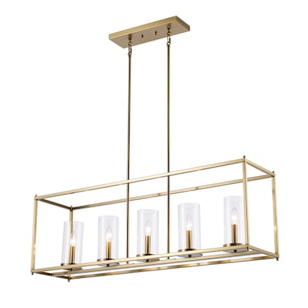 Trans Globe Lighting Carter 5 Light 42" Wide Linear Pendant Antique Gold