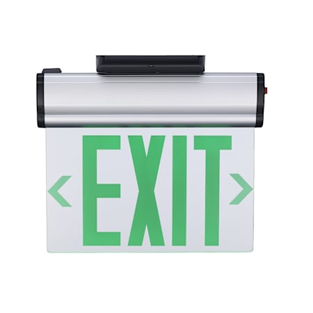 Trans Globe Lighting 12" Wide Aluminum Single Side Emergency LED Exit Sign with 180° Rotation Panel Green
