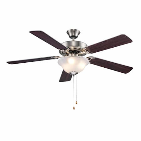Trans Globe Lighting Knollwood 52" 5 Blade Indoor Ceiling Fan Brushed Nickel