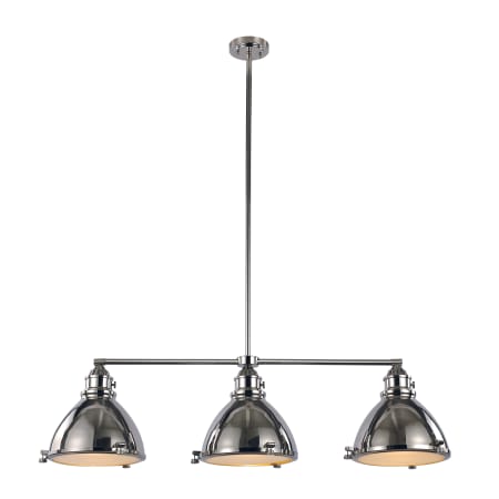 Trans Globe Lighting Vintage 3 Light 46" Wide Adjustable Linear Chandelier Polished Nickel