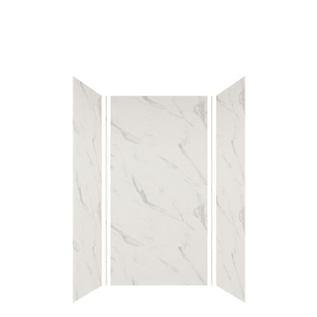 Transolid Expressions 36" W x 36" D x 72" H Three Panel Shower Wall Kit Bianca