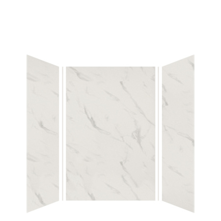 Transolid Expressions 48" W x 48" D x 72" H Three Panel Shower Wall Kit Bianca