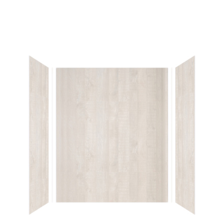 Transolid Expressions 60" W x 36" D x 72" H Three Panel Shower Wall Kit Bleached Oak
