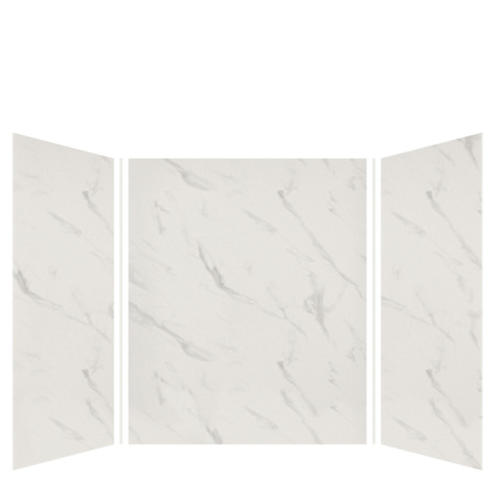 Transolid Expressions 60" W x 60" D x 72" H Three Panel Shower Wall Kit Bianca