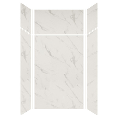Transolid Expressions 48" W x 36" D x 96" H Six Panel Shower Wall Kit Bianca