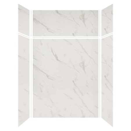 Transolid Expressions 60" W x 36" D x 96" H Six Panel Shower Wall Kit Bianca