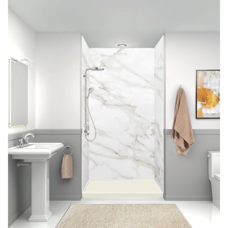 Transolid 48" x 34" Rectangular Shower Base with Single Threshold and Left Drain Cameo