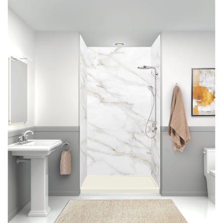 Transolid 48" x 34" Rectangular Shower Base with Single Threshold and Right Drain Cameo
