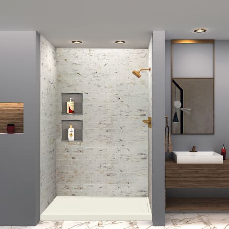 Transolid FSL-Series 60" x 32" Rectangular Shower Base with Single Threshold and Right Drain Cameo
