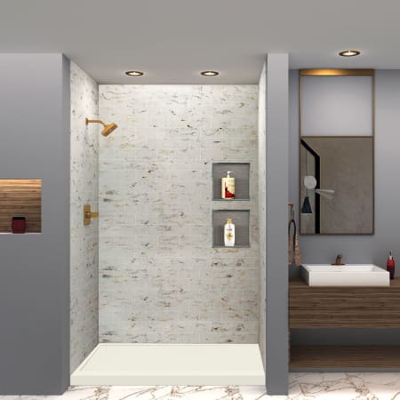 Transolid 60" x 36" Rectangular Shower Base with Single Threshold and Left Drain Cameo