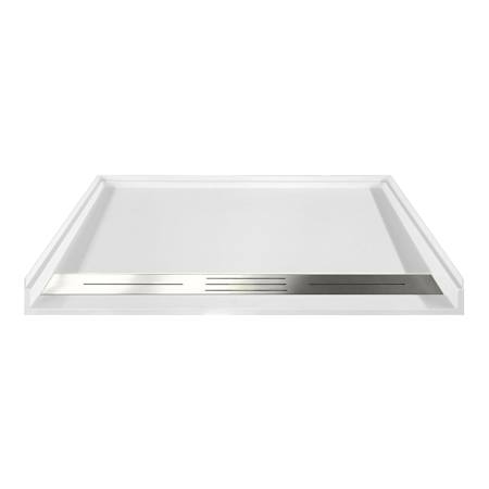 Transolid 61-1/2" x 35-1/2" Rectangular Shower Base with Single Threshold and Center Drain White