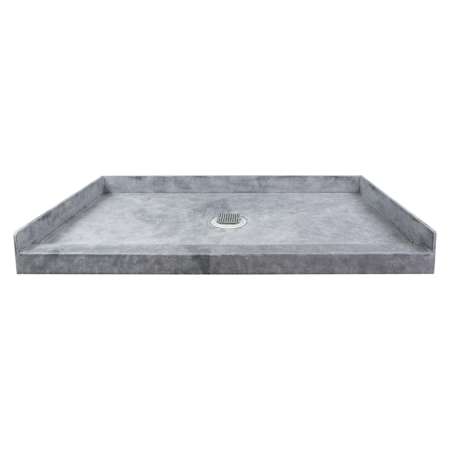 Transolid Ready Tile 60" x 34" Rectangular Shower Base with Single Threshold and Center Drain Dark Grey