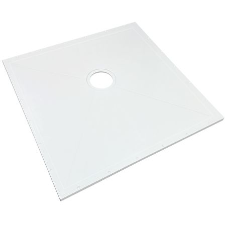 Transolid Wet Floor 47-1/4" x 47-1/4" Square Shower Base with Center Drain White