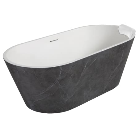 Transolid Finley Grande 67" Free Standing Acrylic Soaking Tub with Center Drain and Overflow Marble Gray / White