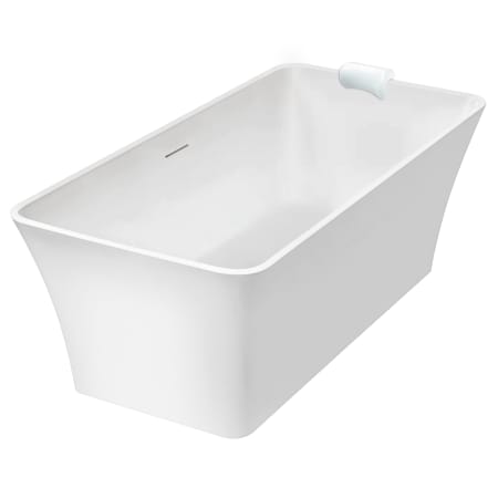 Transolid Lily Grande 67" Free Standing Acrylic Soaking Tub with Overflow and Center Drain White